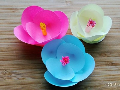 Paper flower for beginners and kids| SImple paper flower | Paper Flower Origami DIY flower