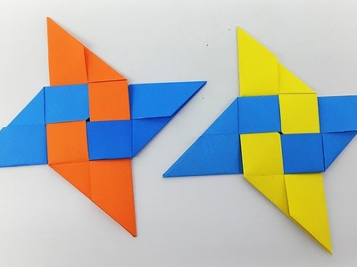 Paper Ninja Star (Shuriken) - How To Make Colorful Ninja Star With Paper