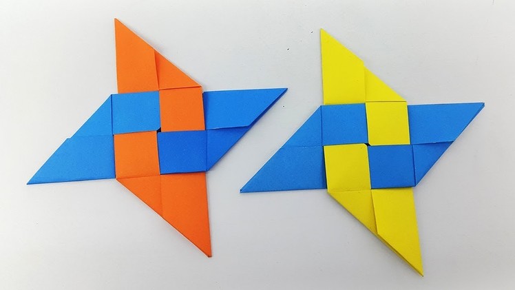 Paper Ninja Star (Shuriken) - How To Make Colorful Ninja Star With Paper