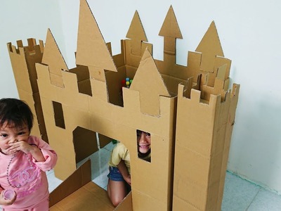 PlayGround For Kids How To Build A Playhouse Out of Cardboard Box Nursery Rhymes Song Video For Kids