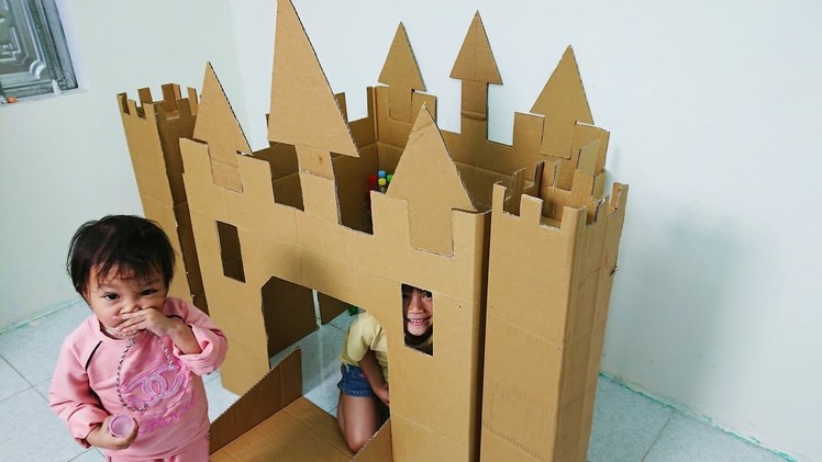 PlayGround For Kids How To Build A Playhouse Out of Cardboard Box Nursery Rhymes Song Video For Kids