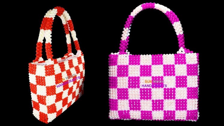 পুতির দাবা ব্যাগ. How to make beaded Chess bag(part-01). beaded new design bag