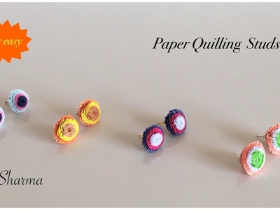 Tricolour Paper Quilling Studs Charm. How To Make Studs With Quilling | Priti Sharma