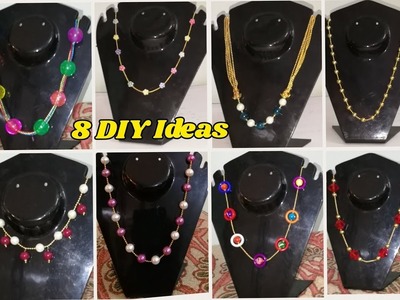 8 DIY Ideas Of beaded necklace | Making with ball chain and beads