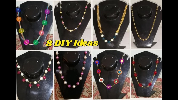 8 DIY Ideas Of beaded necklace | Making with ball chain and beads
