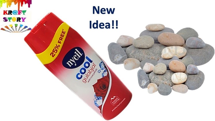 Amazing DIY idea using waste powder box and pebbles | Best out of waste