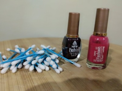 Best Use Of Waste Nail polish and Cotton Buds.creative art.DIY Art and Craft. Diy Handmade nails