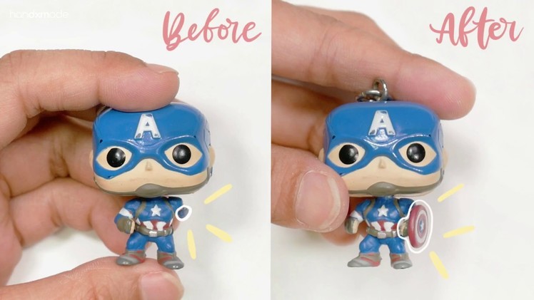 Captain America Funko Pop fix with polymer clay