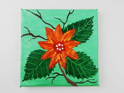 Decoration painting with flower DIY acrylic paint Gemälde  mit Blume