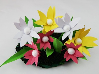 Decoration spring flowers DIY papercraft Dekoration Frühlingsblumen