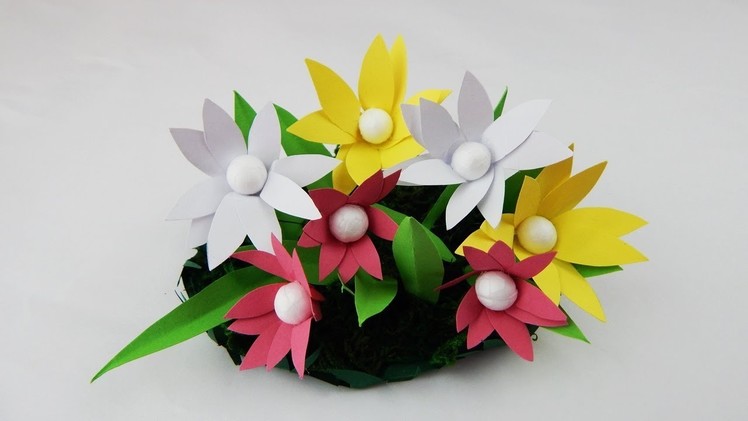 Decoration spring flowers DIY papercraft Dekoration Frühlingsblumen