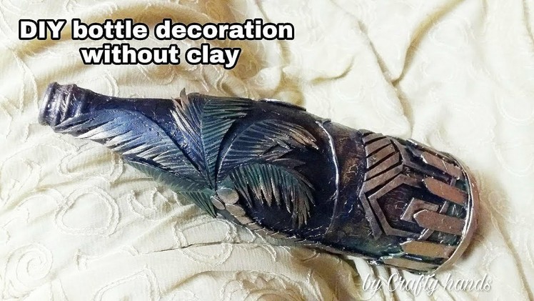 DIY||Bottle decoration idea|| Bottle art without clay