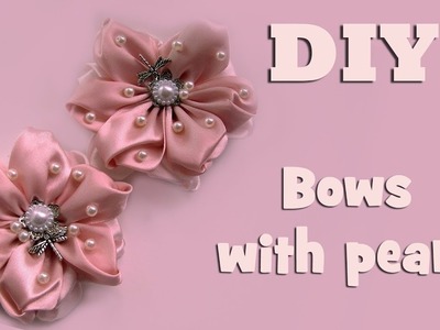 DIY bows of perls. New kanzashi petal