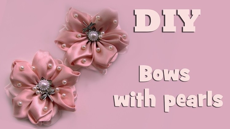 DIY bows of perls. New kanzashi petal