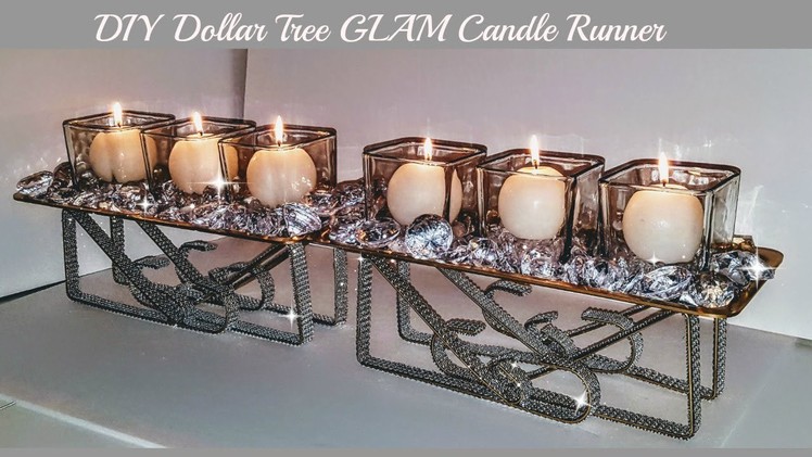 DIY Dollar Tree GLAM Candle Runner - Easy Diy - DIY Centerpiece