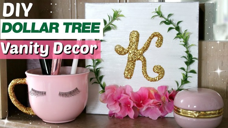 ???? DIY Dollar Tree Vanity Decor | DIY Pink and Gold Room Decor