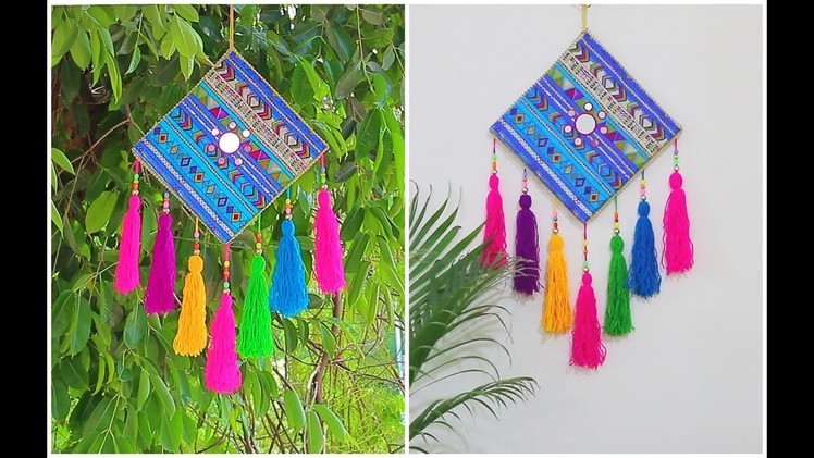 DIY:  Easy Colourful  Wall Hanging for Balcony and home decor using waste