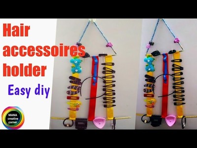 DIY hair clip & head band holder#simple hair accessories organizer making at home