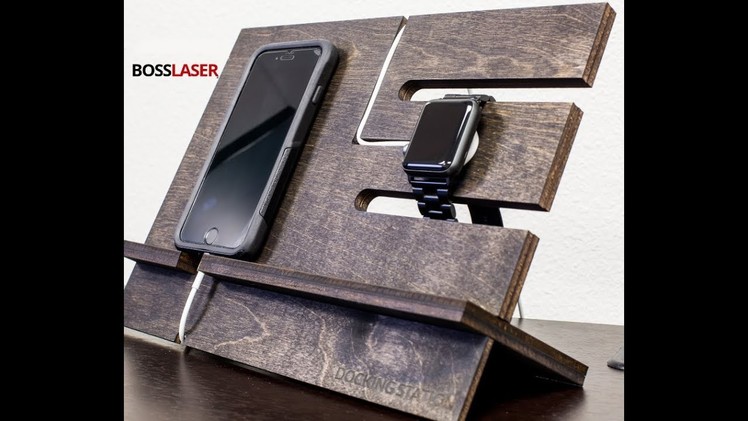 DIY Laser Cut Wooden iPhone + Watch Charging Dock - Download File