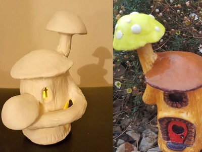 DIY Mushroom Fairy House, Works with Homemade Clay