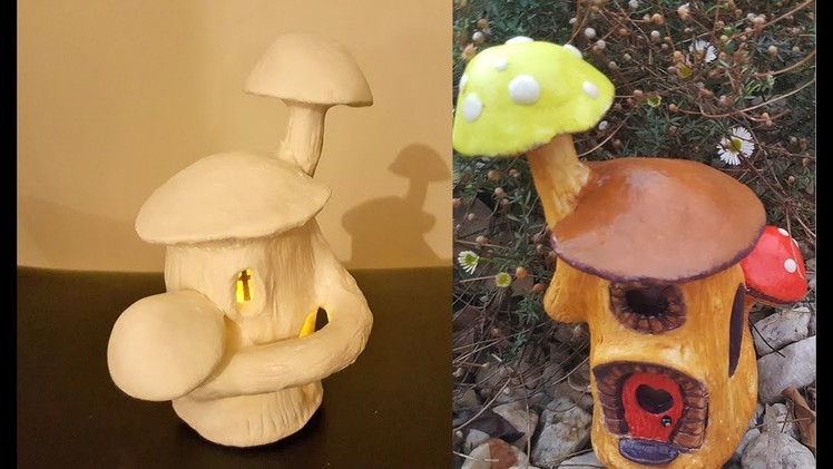DIY Mushroom Fairy House, Works with Homemade Clay