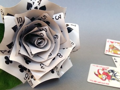 DIY Rose made of Playing Cards