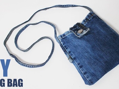 DIY Sling Bag from Jeans - No sew bag from jeans