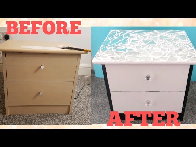 DIY Upcycled bedside table | Bedside table makeover on a budget | recycled Bedside table DIY 2018