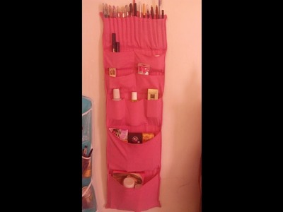 Diy wall hanging organizer using old clothes (trouser)