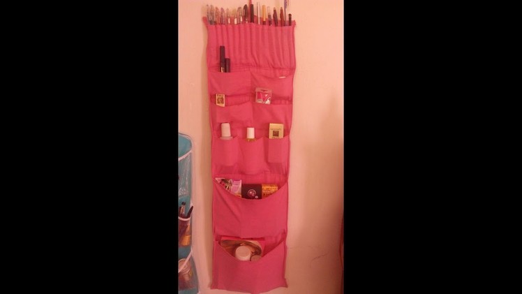 Diy wall hanging organizer using old clothes (trouser)