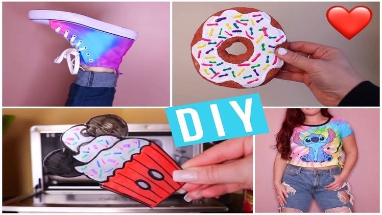 FUN PROJCTS TO DO WHEN YOU'RE BORED | DIY SQUISHIES. TIE DYE. PINS. DISTRESSED TSHIRT