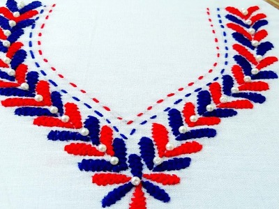 Hand Embroidery: Neckline Embroidery cross stitch by nakshi katha.