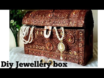 Jewellery box diy I How to make antique cardboard jewellery box at home | colours Creativity Space