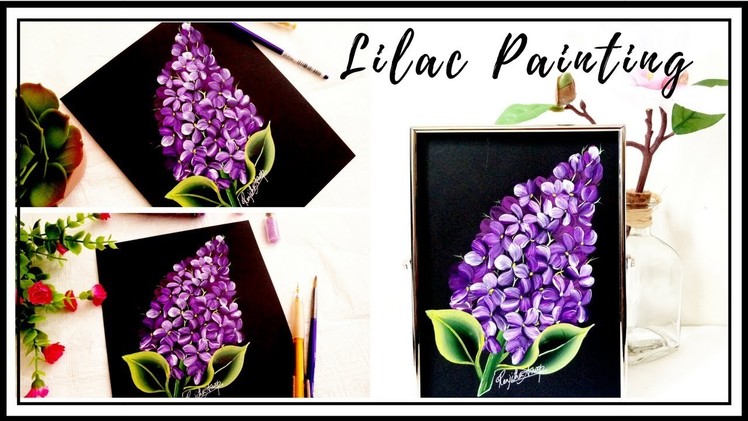 Lilac painting | Acrylic painting | One stroke painting Lilac | DIY