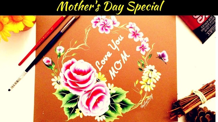 Mother's Day Painting | Acrylic painting | Rose painting  ???? ???? | DIY greeting card