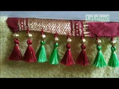 Saree Kuchu.tassel with Single bead and multi color threads- Simple tips