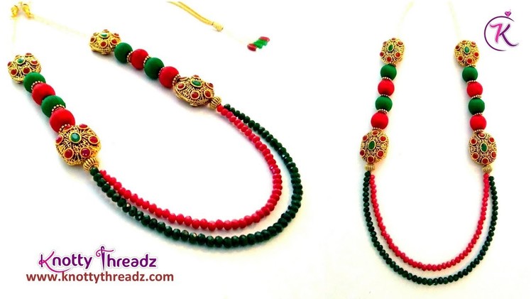 Victoria Beads Necklace | Antique Jewelry | Handmade Crystal Necklace | DIY | www.knottythreadz.com