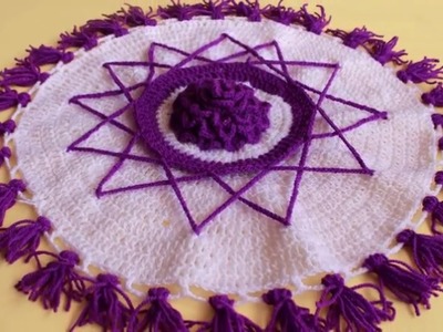 WOW !!! Woolen rumal Design || Table Mat || Woolen Crochet || Woolen Flower Making || Woolen Crafts