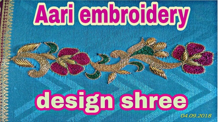 Aari embroidery in shree | Hand embroidery | zardoshi work | resham work