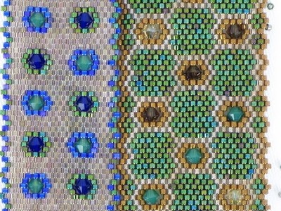 Bead Weaving Tutorial: Adding 4mm Bicones into Flat Peyote Stitch