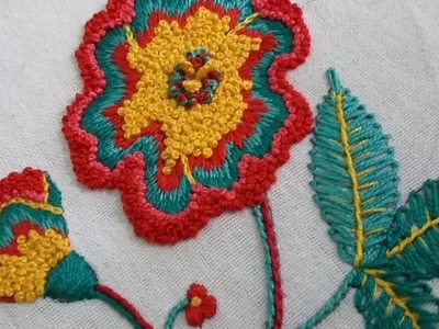 Beautiful hand embroidery of flower with easy stitches