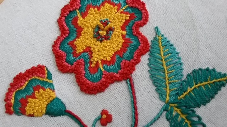 Beautiful hand embroidery of flower with easy stitches