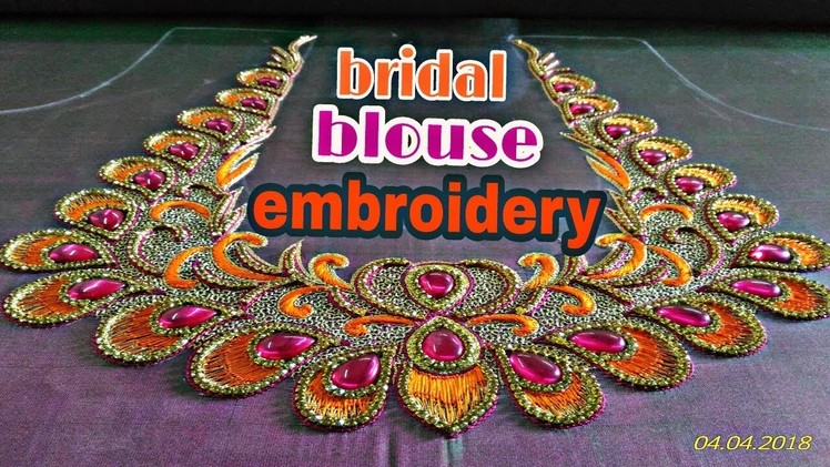 Bridal blouse design | Aari embroidery | Hand embroidery | diamond chaine