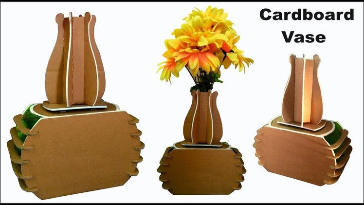 Cardboard Vase DIY | how to make a vase from waste cardboard