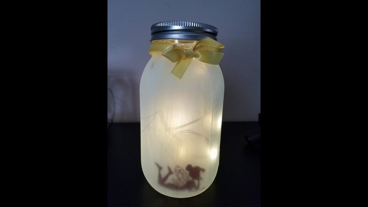 Cricut - Lighted fairy jar using vinyl and a mason jar tutorial video