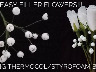 DIY baby breath flower bunch with Styrofoam or thermocol balls | DIY vase filler flowers