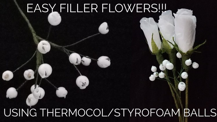DIY baby breath flower bunch with Styrofoam or thermocol balls | DIY vase filler flowers