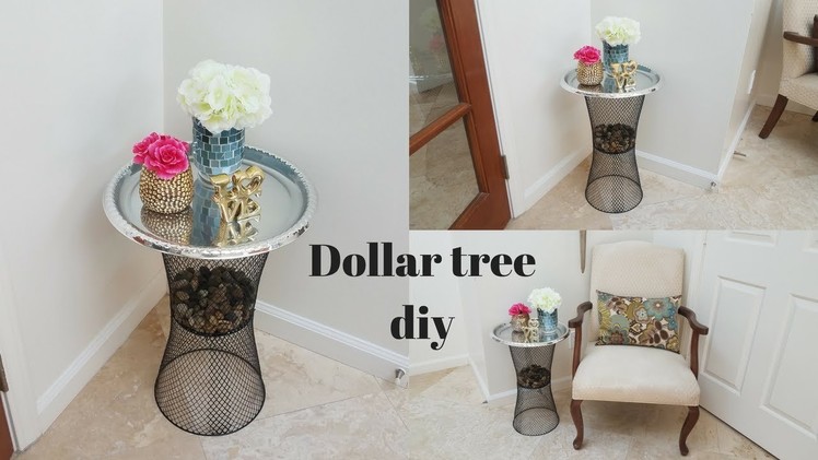 Diy dollar tree | mesa hecha con bote de basura