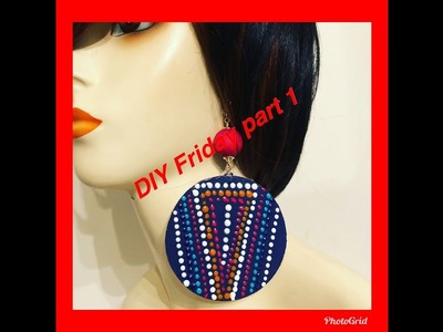 DIY FRIDAY Friday Hand painted wood earrings