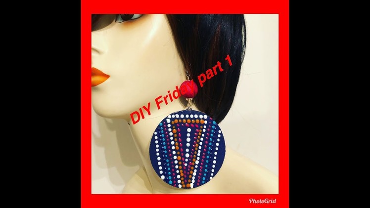 DIY FRIDAY Friday Hand painted wood earrings